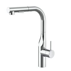 Roca Ausziehbarer Spültischmischer mit schwenkbarem Auslauf, Kaltstart